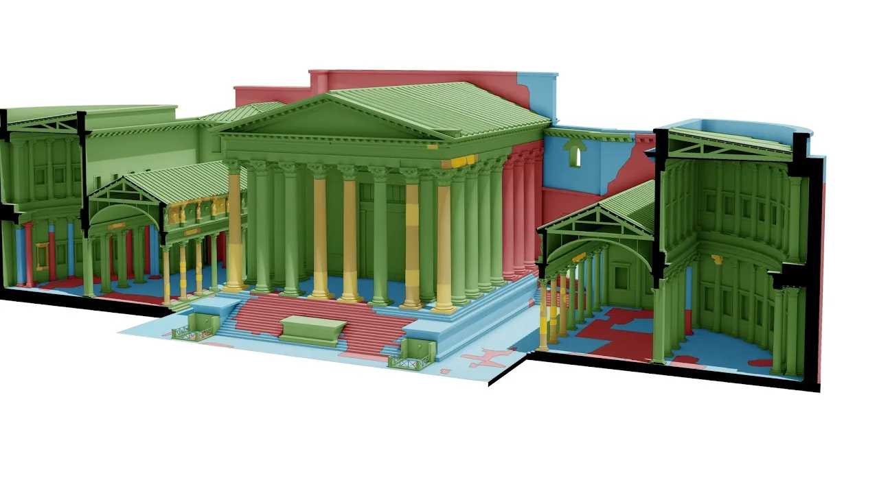 Proxy models of the Forum of Augustus reconstruction